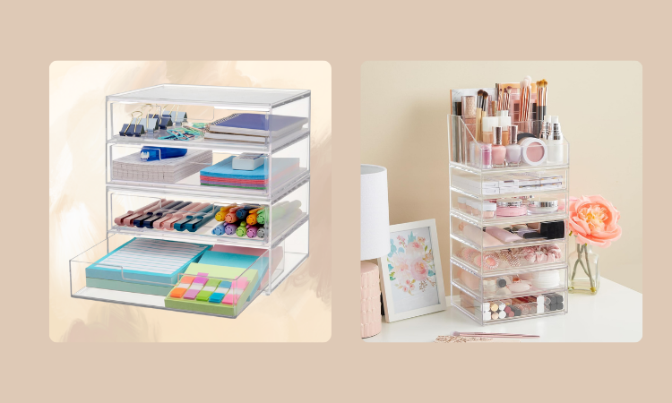 Clear Stackable Acrylic Drawer Organizers